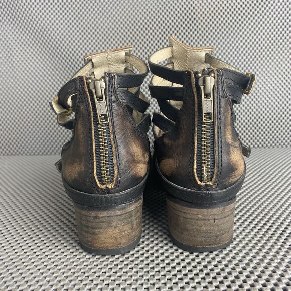 Freebird Stair By Steven Ankle Boots Womens Size 7 Brown Leather Made In Mexico - Picture 8 of 12